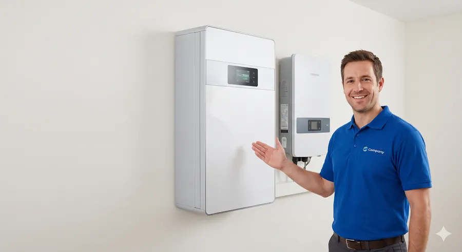 Moderne thuisbatterij installatie zonnepanelen